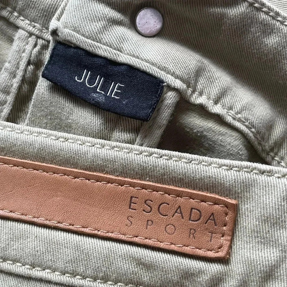 Escada Sport Jeans Julie Straight Leg Olive Green Women Size 40 - Picture 6 of 10